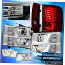 7月13日シルバラードリフレクターDRLヘッドライトスモークレッドテールライト+クリア霧のために For 07-13 Silverado Reflector D...