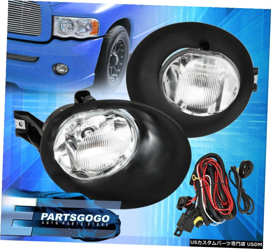 02から08ラム1500/2500/3500クリアドライビングランプフォグランプ+配線球根ベゼルの場合 For 02-08 Ram 1500/2500/3500 Clear Driving Fog Lights Lamps + Wiring Bulbs Bezel