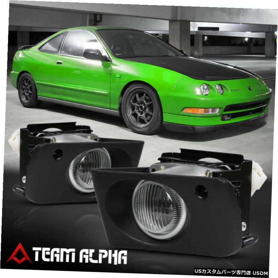 はめあい1994-1997アキュラインテグラ[クリア]バンパーフォグライトランプワット/スイッチ+ハーネス+ベゼル Fits 1994-1997 Acura Integra[Clear]Bumper Fog Light Lamp w/Switch+Harness+Bezel