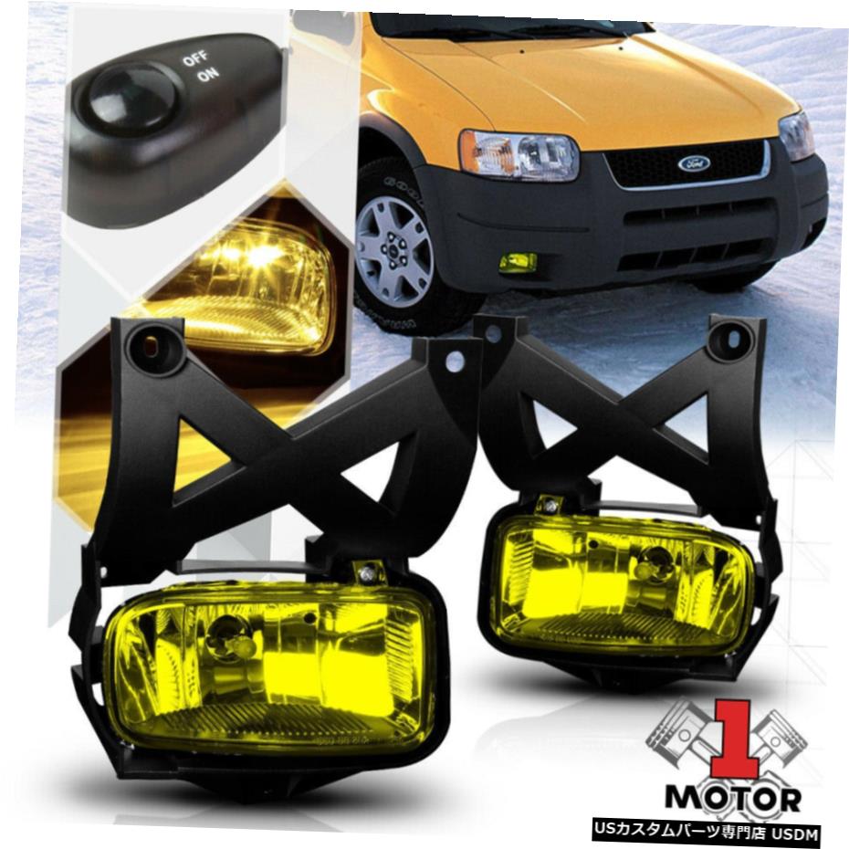 ゴールデンイエローレンズフォグランプバンパーランプワット/ 01-04フォード・エスケープ用スイッチ+ハーネス Golden Yellow Lens Fog Light Bumper Lamps w/Switch+Harness for 01-04 Ford Escape