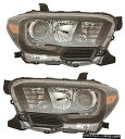 トヨタ・タコマ2016 2017 BLACK LEDヘッドライトヘッドライトランプW / LED FOG PAIR TOYOTA TACOMA 2016 2017 BLACK LED HEADLIGHT HEAD LIGHT LAMP W/LED FOG PAIR