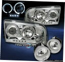 2006-2009ダッジチャージャーHALO LED CHROME PROJECTOR HEAD LIGHTS +バンパーDRIVING FOG 2006-20...