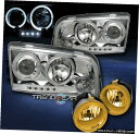 2006-2009ダッジチャージャーHALO LED CHROME PROJECTORヘッドライトW / YELLOWバンパーFOG 2006-2009 DOD...