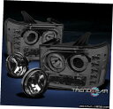 2007-2013 SIERRA DENALI HALO LEDのSMOKE PROJECTOR HEAD LIGHTS + FOG 1500 2500 350...
