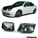 VWボーラ98から05 FORフォグランプとブラック仕上げH4 H3ヘッドライトSET BLACK finish H4 H3 headlight SET wit...