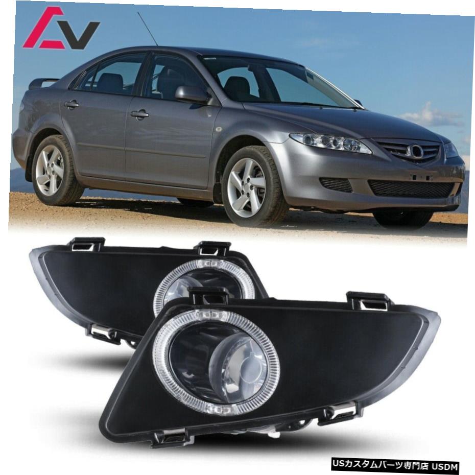 03-05マツダ6のためのクリアレンズペアバンパーヘイローフォグライトランプOEの交換DOT For Mazda 6 03-05 Clear Lens Pair Bumper Halo Fog Light Lamp OE Replacement DOT