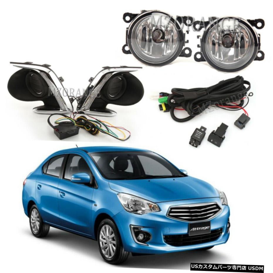 2X DRLについては三菱・アトラージュミラージュG4は、2012年から2017年昼間はライトフォグランプを実行します 2X DRL For Mitsubishi Attrage Mirage G4 2012-2017 Daytime Running Light Fog Lamp