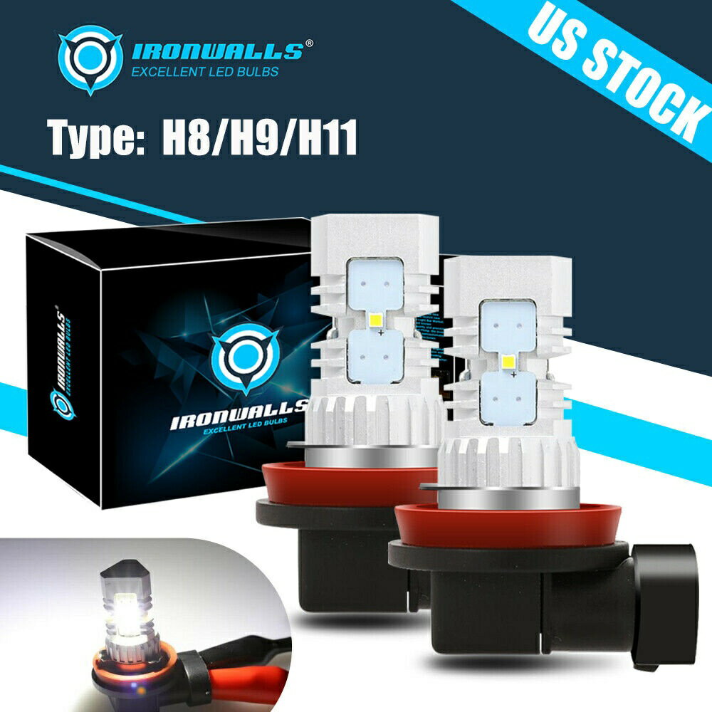 KIAオプティマ2011-2015については2PCS 6000KホワイトH8 H9 H11 LEDフォグ電球10000lm 2PCS 6000K White H8 H9 H11 LED Fog Light Bulb 10000lm For KIA Optima 2011-2015