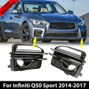 右&左の設定フォグランプはフィットインフィニティQ50スポーツ2014年から2017年フォグランプベゼルカバー Right & Left Set Fog Light Covers Fit Infiniti Q50 Sport 2014-2017 Foglamp Bezel(2)