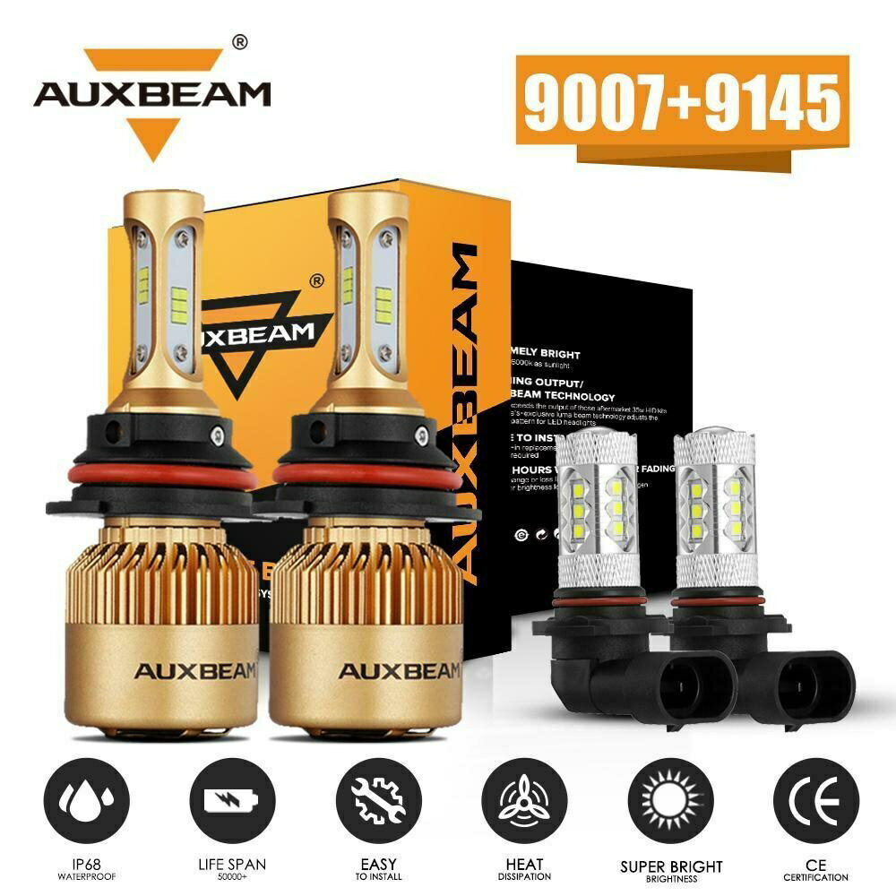 フォードF-150 1999-2003 AUXBEAM LEDヘッドライト+フォグランプ9007 HB5 9145 9140 4X用 For Ford F-150 1999-2003 AUXBEAM LED Headlights+Fog Lights 9007 HB5 9145 9140 4X