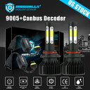 4 - サイド9005 HB3 LED CANバスヘッドライトキットハイビーム電球6000K 2400W 360000LM 4-Sides 9005 HB3 L...