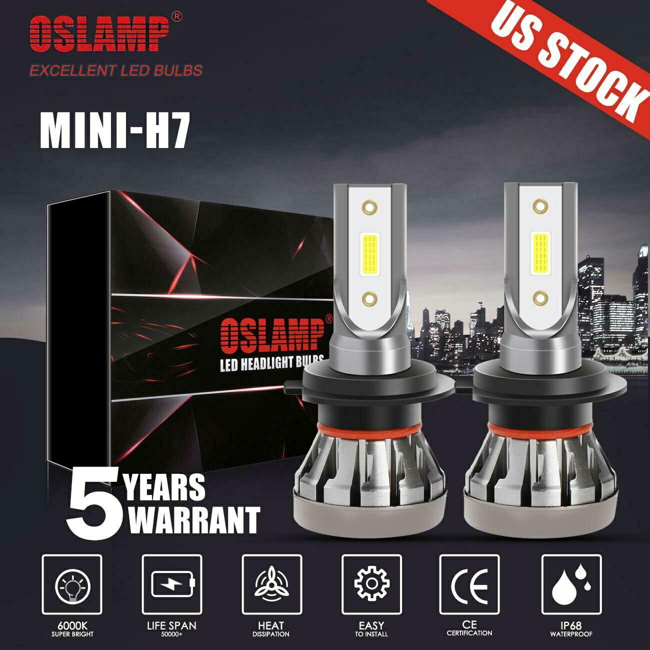 メルセデス・ベンツC300 B200 C230 C250 C240用2PCS MINI LED H7ヘッドライトバルブキット 2PCS MINI LED H7 Headlight Bulb Kit for Mercedes-Benz C300 B200 C230 C250 C240