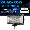 5インチクアッド行LEDワークライトバーポッドドライビングフォグランプサイドシューターコンボ 5 inch Quad Row LED Work Light Bar Pods Driving Fog Lamp Side Shooter Combo