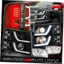 2007-2013シボレーシルバラードブラックDRLヘッドライト赤白色LEDテールライト霧のために For 2007-2013 Chevy Silverado ...