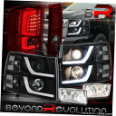 2007-2013のためのシボレーシルバラードブラックDRLヘッドライトを導いたスモーク/レッドテールライト霧 For 2007-2013 Chevy Silv...