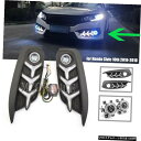 フォグライトランプ用ホンダシビックセダン16 17 2018フィッシュボーンLED DRL COBエンジェル・アイズ Fog Light Lamp For Ho...