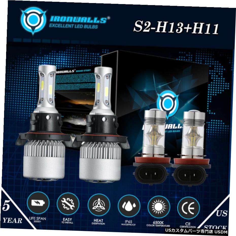 フォードフレックス2009-2019のためのH13 9008のHi / LoのLEDヘッドライトキット+ H11 / H8フォグランプターボ H13 9008 Hi/Lo LED Headlight Kit+H11/H8 Fog Lights Turbo for Ford Flex 2009-2019