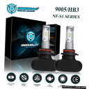ファンレス9005 HB3 LEDヘッドライトバルブハイビーム6500Kスーパーブライトホワイトライト2倍 Fanless 9005 HB3 LED Headlight Bulb High Beam 6500K Super Bright White Light 2x(2)
