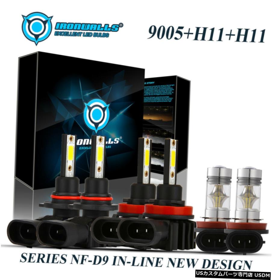 FORホンダパイロット2006-2018コンボLEDヘッドライトハイロービーム+フォグランプ6X電球 FOR Honda Pilot 2006-2018 Combo LED Headlight High Low Beam + Fog Light 6x Bulbs