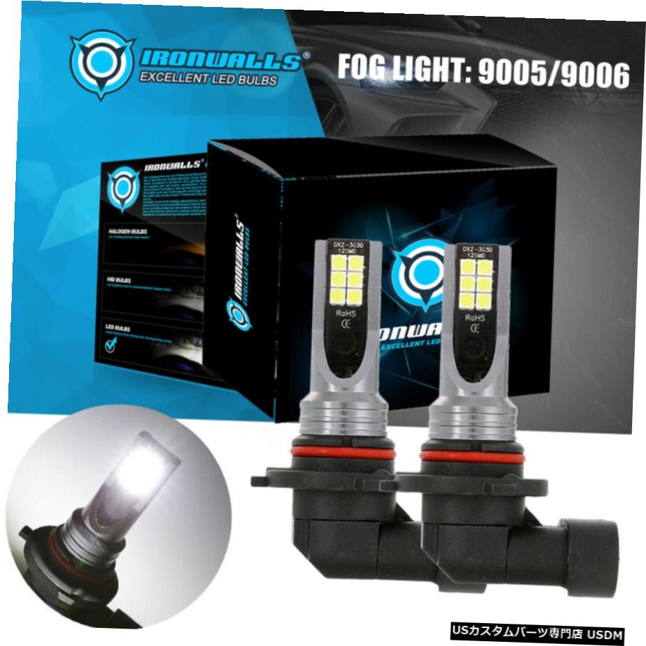 IRONWALLS 9005 9006 H10 LEDեŵϥѥ100W 10000LM 6000Kۥ磻 IRONWALLS 9005 9006 H10 LED Fog Light Bulbs High Power 100W 10000LM 6000K White