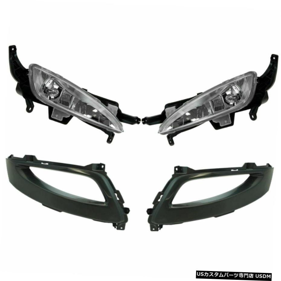 バンパーは11-13起亜オプティマ新4の/ベゼルセットwの霧ドライビングライトランプをマウント Bumper Mounted Fog Driving Light Lamp w/ Bezel Set of 4 for 11-13 Kia Optima New
