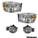ダッジラムトラック新4のヘッドライトフォグドライビングライトランプLH RHキットセット Headlight Fog Driving Light Lamp LH...