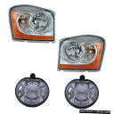 06ダッジデュランゴSUVの新4のヘッドライトフォグドライビングライトランプキットLH RHセット Headlight Fog Driving Light La...