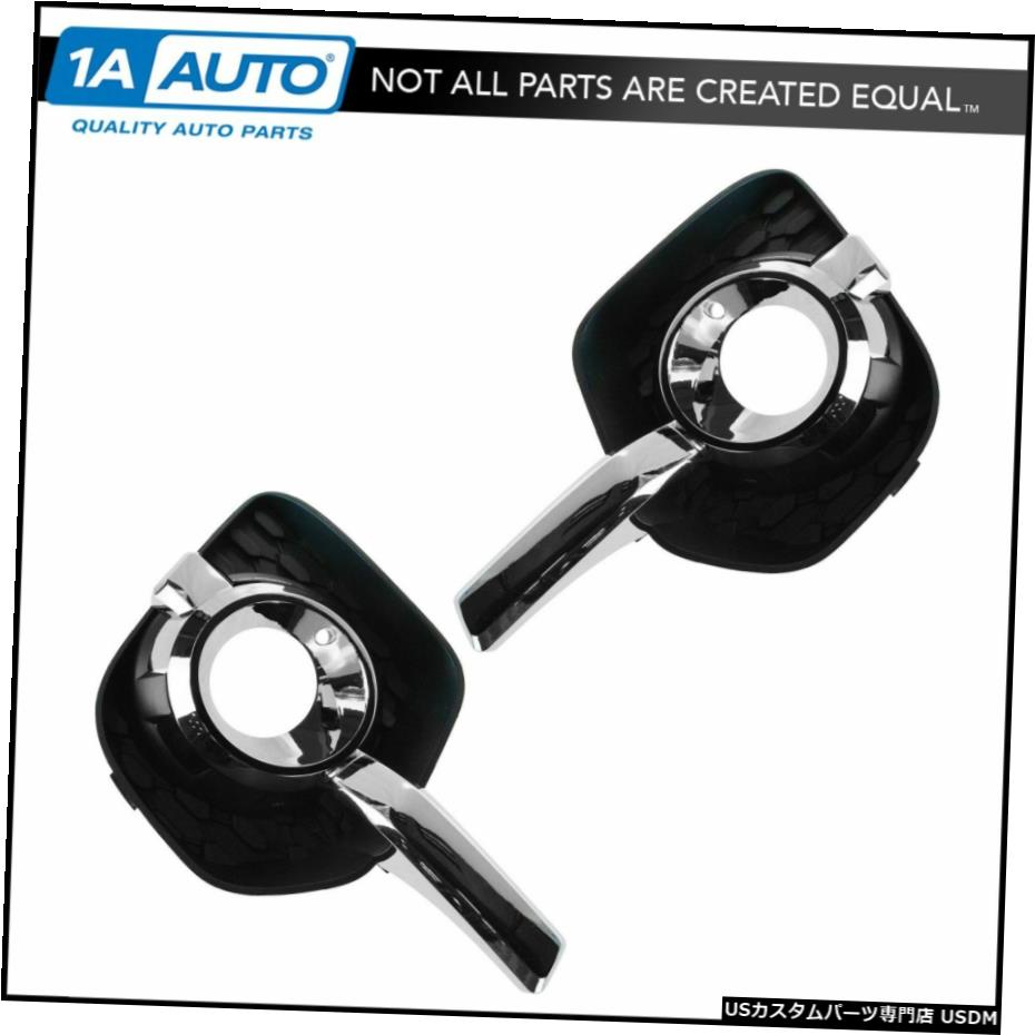 フォグランプベゼルブラック＆＃038; 10-14シボレーエクイノックスLT LTZ用クロームサイドペアセット Fog Light Bezel Black & Chrome Side Pair Set for 10-14 Chevy Equinox LT LTZ
