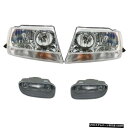99から03グランドチェロキー新のためのヘッドライトフォグライトランプフロント左右キットセット Headlight Fog Light Lamp Front L...