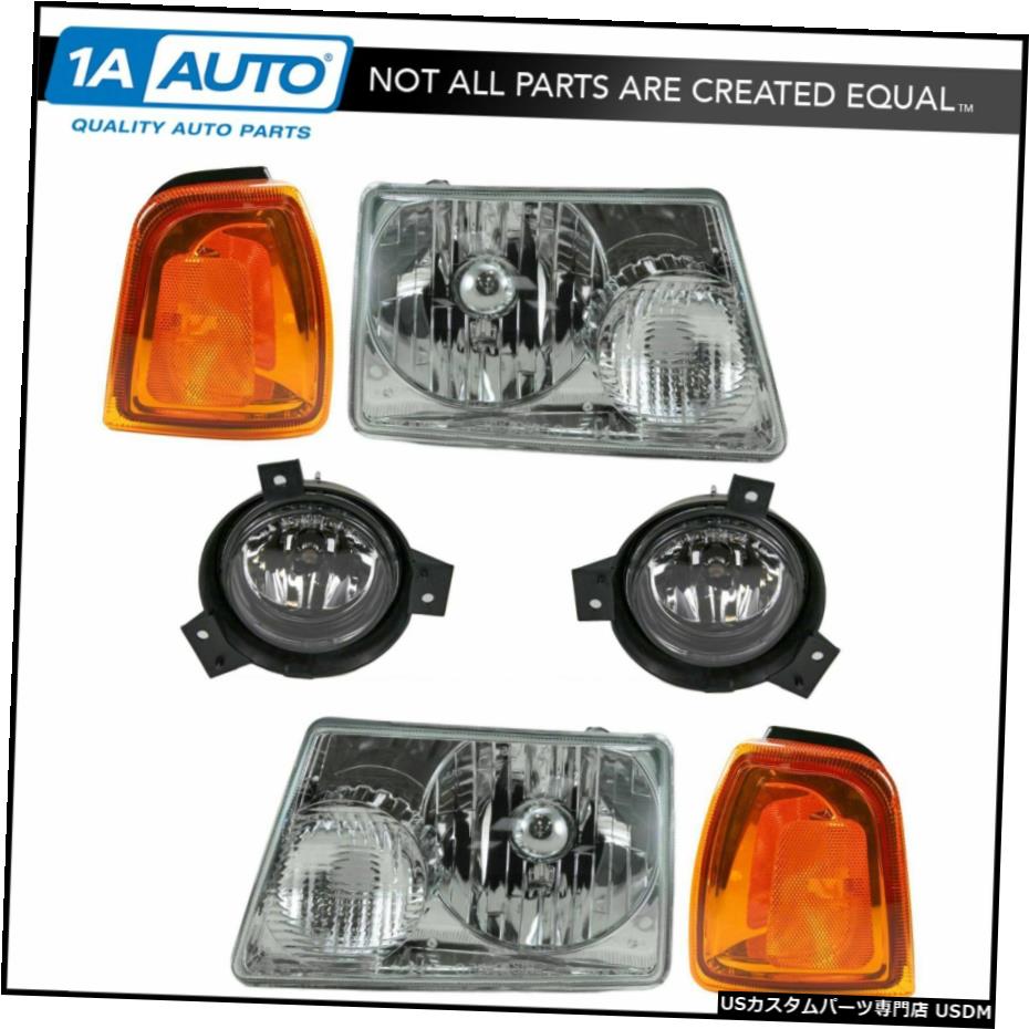 01-03フォードレンジャートラック新のためのヘッドライトフォグランプパーキングライト6ピースキットセット Headlight Fog Lamp Parking Light 6 Piece Kit Set for 01-03 Ford Ranger Truck New