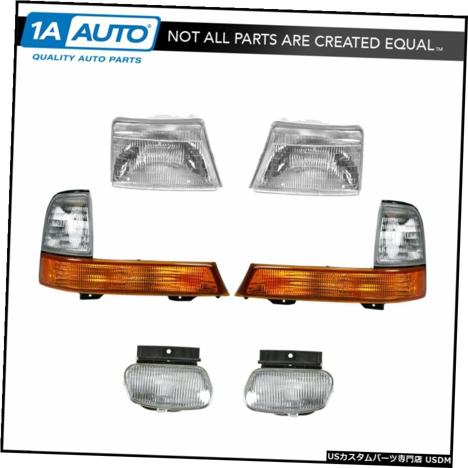98から00フォードレンジャートラック新のためのヘッドライトフォグランプパーキングライト6ピースキットセット Headlight Fog Lamp Parking Light 6 Piece Kit Set for 98-00 Ford Ranger Truck New