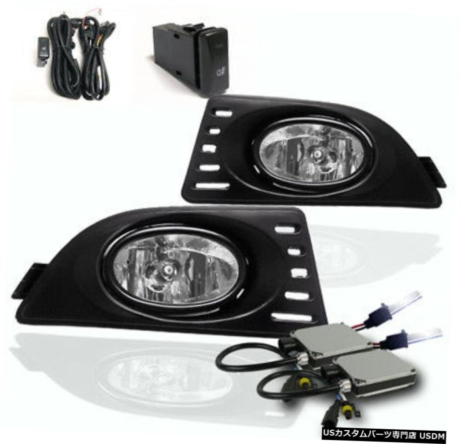 2005-2007 FOR ACURA RSX 2DR FRONT BUMPER CHROME CLEAR FOG LIGHT LAMP + 10000K HID FOR 2005-2007 ACURA RSX 2DR FRONT BUMPER CHROME CLEAR FOG LIGHT LAMP+10000K HID