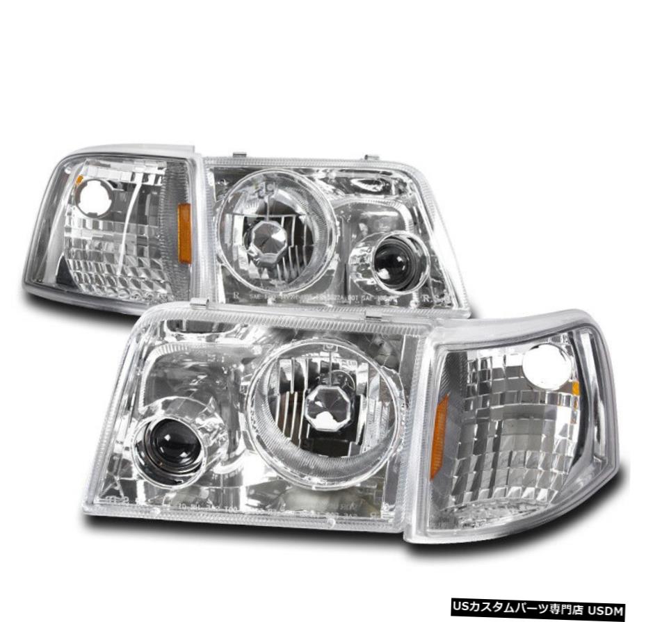 1993-1997 FORD RANGER TRUCK CHROME HEAD LIGHT プロジェクターフォグランプW / CORNER SIGNAL 1993-1997 FORD RANGER TRUCK CHROME HEAD LIGHT PROJECTOR FOG LAMP W/CORNER SIGNAL