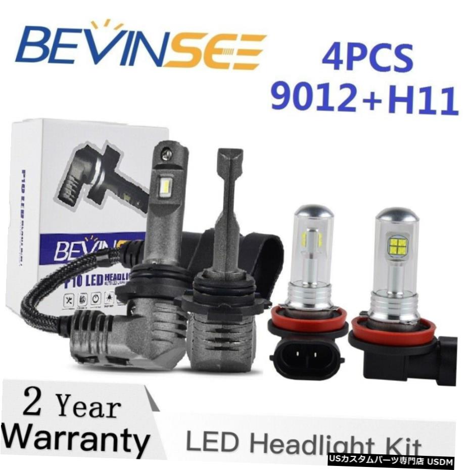 ビュイックラクロス2014-2016 4倍の9012 H8 LEDヘッドライトキットフォグライトコンボ電球用 For Buick LaCrosse 2014-2016 4x 9012 H8 LED Headlight Kit Fog Light Combo Bulbs