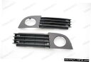 アウディA6 2002年から2006年については1Pair黒霧ライトランプバンパーベゼルカバー 1Pair Black Fog Light Lamp Bumper Bezel Covers For Audi A6 2002-2006(2)