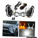 トヨタRAV4 2019年から2020年のためにペアLED DRLランプ駆動フォグランプ配線スイッチキット Pair LED DRL Driving Lamp ...
