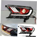 エアロパーツ フォードレンジャーピックアップ15-18 HIDキセノン赤い車のフロントヘッドライトプロジェクターDRL For Ford RANGER Pick...