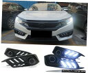 エアロパーツ LED車のフロント昼間はターンランプセットのためのホンダシビック16-18フォグランプDRLを実行します LED Car Front Daytim...
