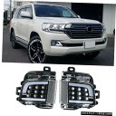 エアロパーツ トヨタランドクルーザーLC200 16-20ブラックスモークLED車のリアフォグライトランプセット用 For Toyota Land Cruise...