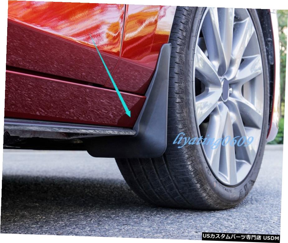 エアロパーツ 4PCS車のブラックスプラッシュガード泥フラップフェンダーのためにマツダ3アクセラ2019 2020 4PCS Car Black Splash Guards Mud Flaps Fenders For Mazda 3 Axela 2019 2020