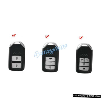 エアロパーツ ブラックレアルカーボンファイバーホンダアコード18-19用のリモートキーケースフォブのシェルカバー Black Real Carbon Fiber Remote Key Case Fob Shell Cover For Honda Accord 18-19