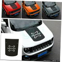 エアロパーツ ジープ・レネゲード2015 2016 2017ビニールフードカーボンファイバーステッカーデカール用 For Jeep Renegade 2015 ...