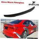 エアロパーツ はめあいアウディA3 / S3 / RS3セダン14-19リアトランクスポイラーリッドウイングFRPグロッシーブラック Fits Audi A3/ S3/RS3 Sedan 14-19 Rear Trunk Spoiler Lid Wing FRP Glossy Black