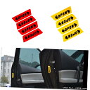 エアロパーツ 4Xスーパーカーのドアを開きステッカー反射テープ安全警告ステッカーレッド/イエロー 4X Super Car Door Open Sticker Reflective Tape Safety Warning Decal Red/ Yellow