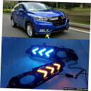 エアロパーツ 2 *ホンダHRV 2014年から2018年ホワイト+イエロー+ブルーLED昼間走行用ライトのために 2*For Honda HRV 2014-2018 White+Yellow+Blue LED Daytime Running Lights(2)