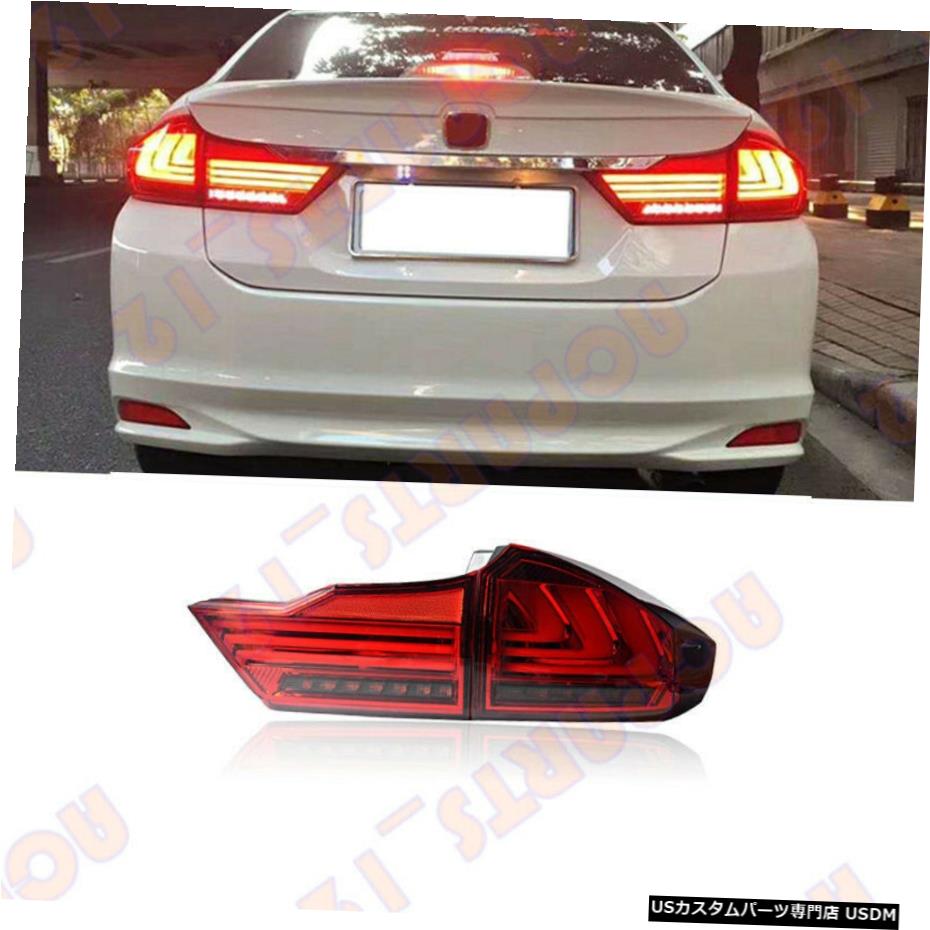 エアロパーツ ホンダCITY 15-18レクサススタイルの高品質赤色LEDテールライトブレーキ組立用 For Honda CITY 15-18 Lexus Style High Quality Red LED Tail Light Brake Assembly