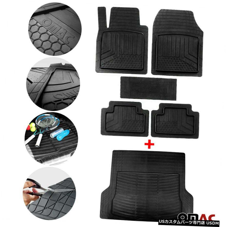 Floor Mat フォードエスケープ防水ゴム3D成形フロアマット＆カーゴライナーセット For Ford Escape Waterproof Rubber 3D Molded Floor Mats &amp; Cargo Liner SET