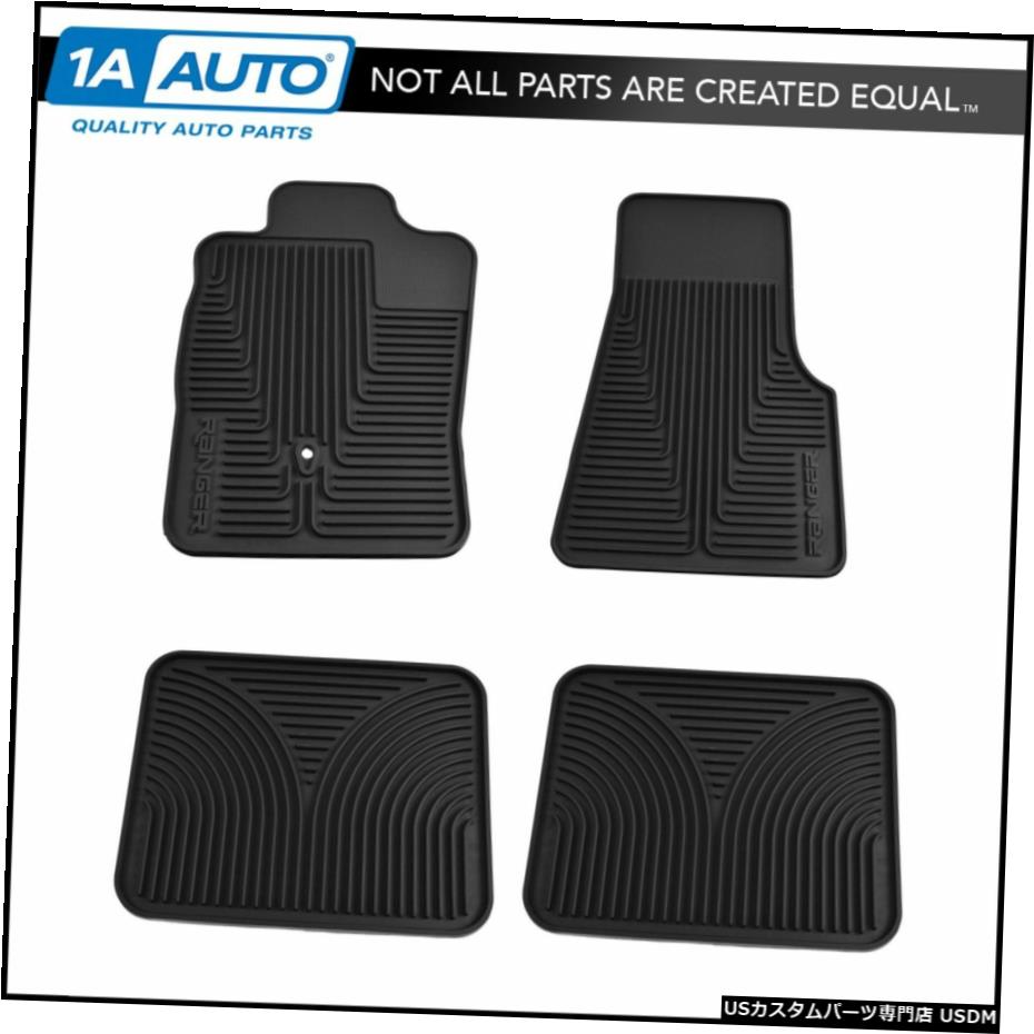 Floor Mat フォードレンジャー用OEMオールウェザーブラックラバーフロアマットフロント＆リアセット4個 OEM All Weather Black Rubber Floor Mats Front & Rear Set of 4 for Ford Ranger