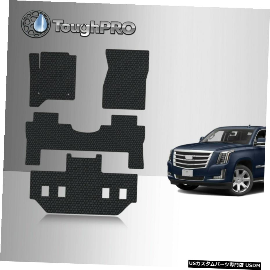 Floor Mat ToughPROフロアマット+キャデラックエスカレードESVバケット2015-2020用3列目ブラック ToughPRO Floor Mats + 3rd Row Black For Cadillac Escalade ESV Bucket 2015-2020