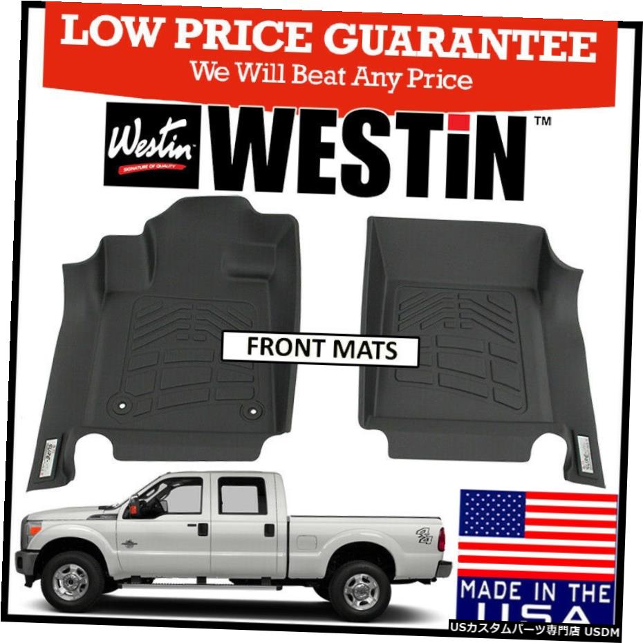 Floor Mat Westin Wade Sure-Fitフロントフロアマット12-16フォードF-350クルーキャブ（左フットパッド付き） Westin Wade Sure-Fit Front Floor Mats 12-16 Ford F-350 Crew Cab w/ Left Foot Pad